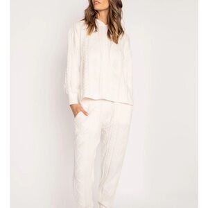 PJ Salvage Cream Cable Knit Pajama Set